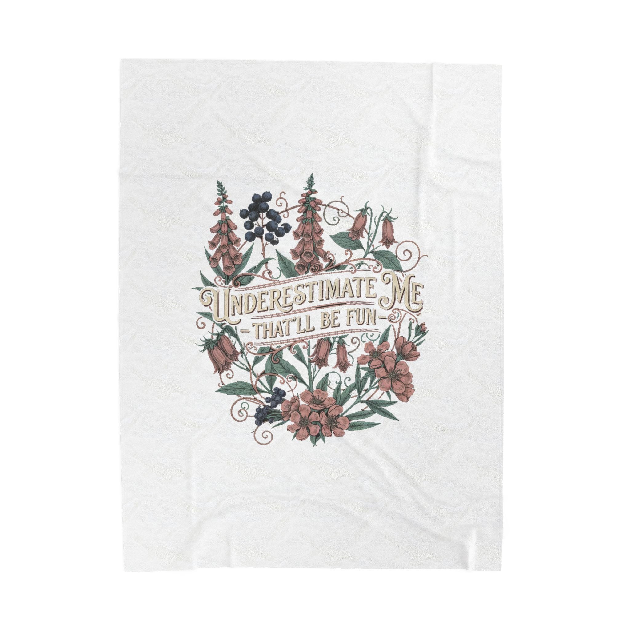 Underestimate Me Blanket - Feminist Poisonous Flowers Throw