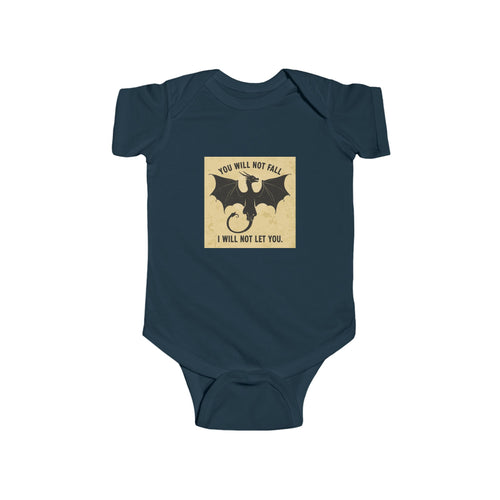 Baby Onesie — "You Will Not Fall, I Will Not Let You" Dragon Graphic Infant One-Piece