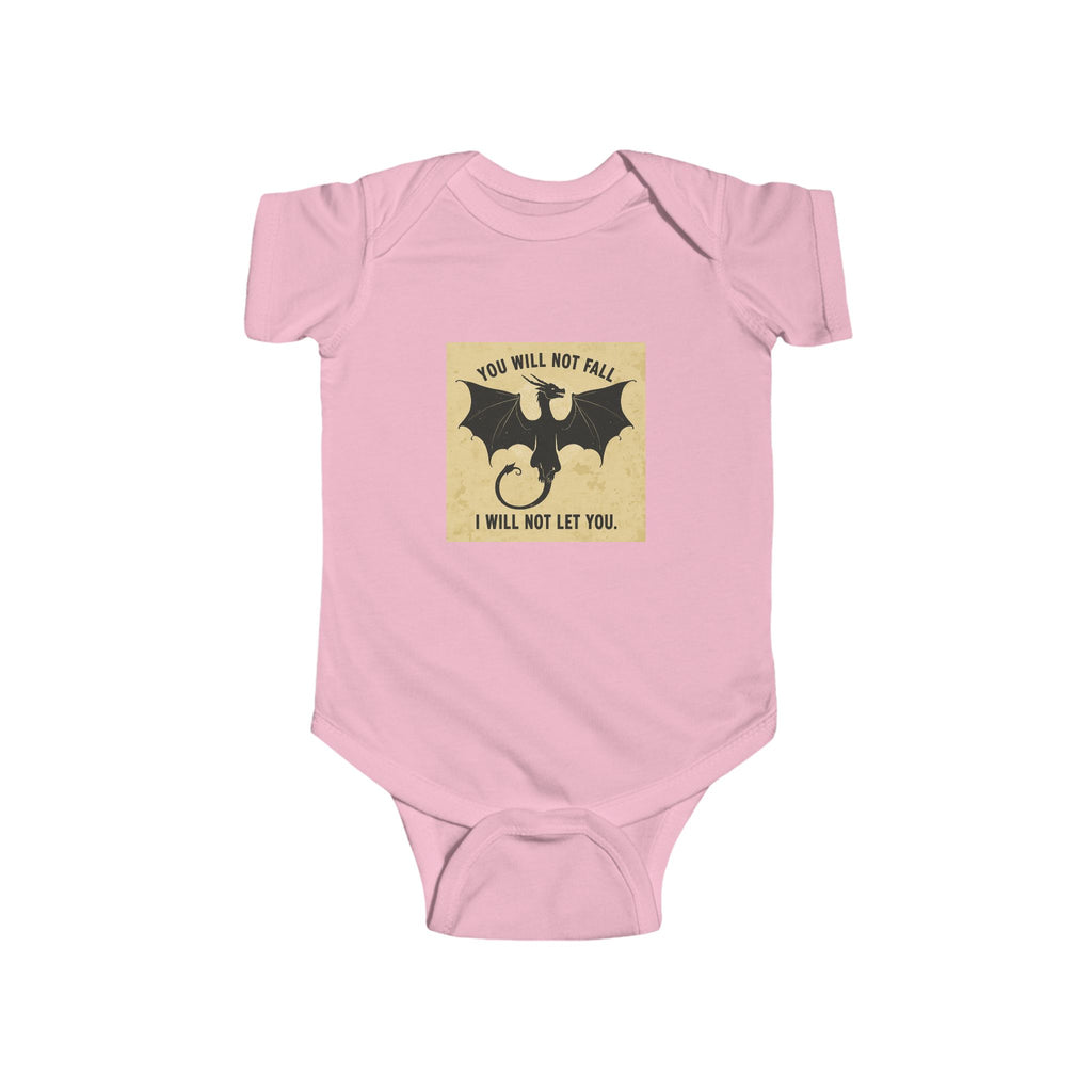 Baby Onesie — "You Will Not Fall, I Will Not Let You" Dragon Graphic Infant One-Piece