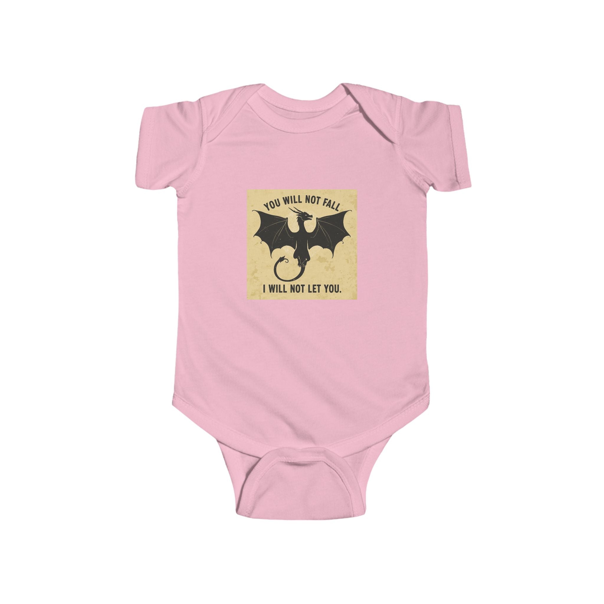 Baby Onesie — "You Will Not Fall, I Will Not Let You" Dragon Graphic Infant One-Piece