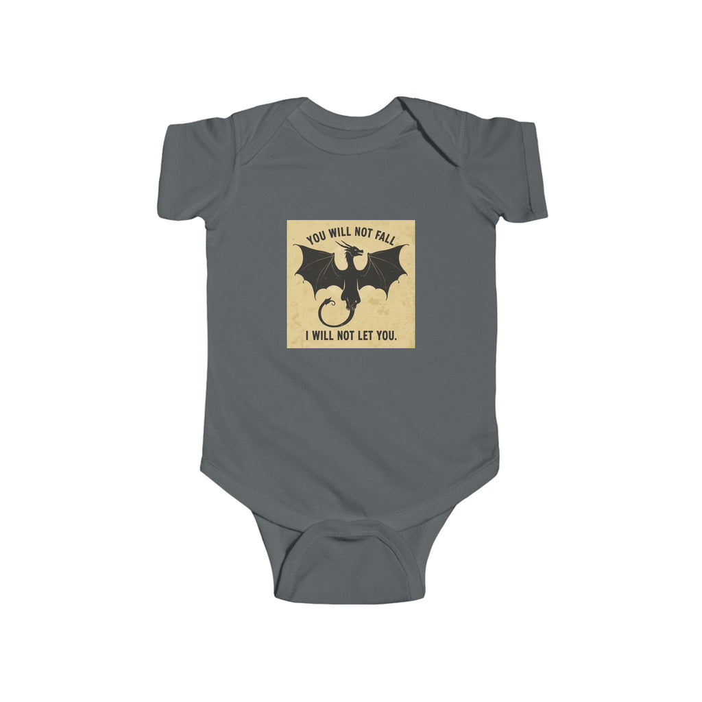 Baby Onesie — "You Will Not Fall, I Will Not Let You" Dragon Graphic Infant One-Piece