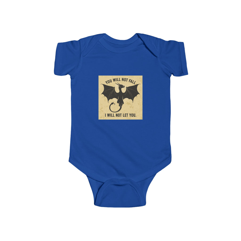 Baby Onesie — "You Will Not Fall, I Will Not Let You" Dragon Graphic Infant One-Piece