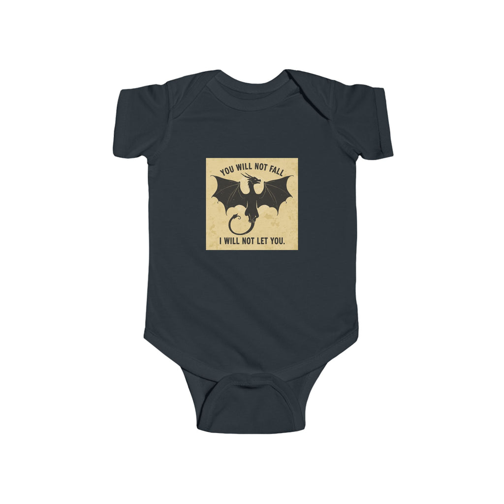 Baby Onesie — "You Will Not Fall, I Will Not Let You" Dragon Graphic Infant One-Piece