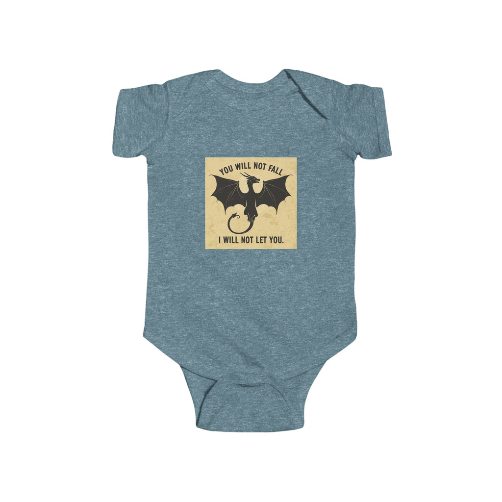 Baby Onesie — "You Will Not Fall, I Will Not Let You" Dragon Graphic Infant One-Piece