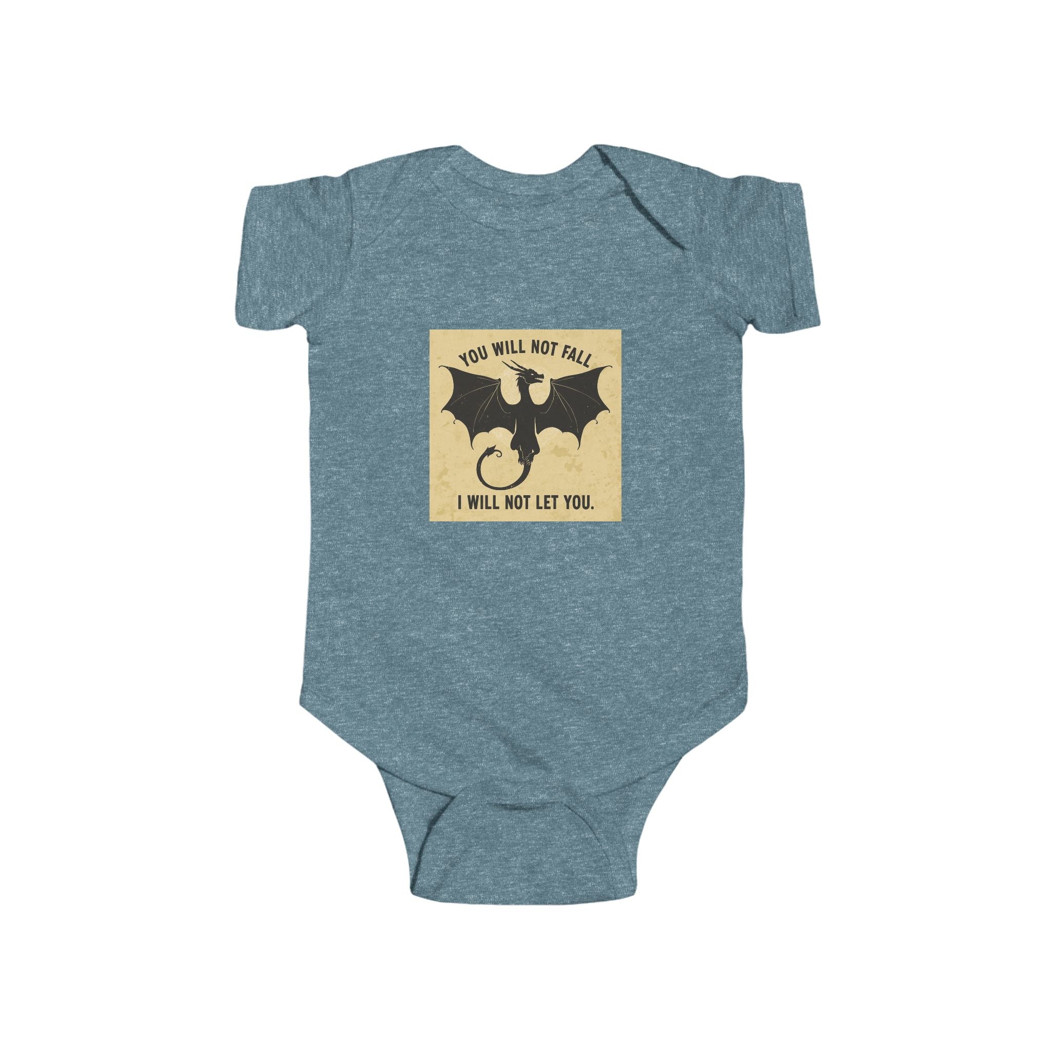 Baby Onesie — "You Will Not Fall, I Will Not Let You" Dragon Graphic Infant One-Piece
