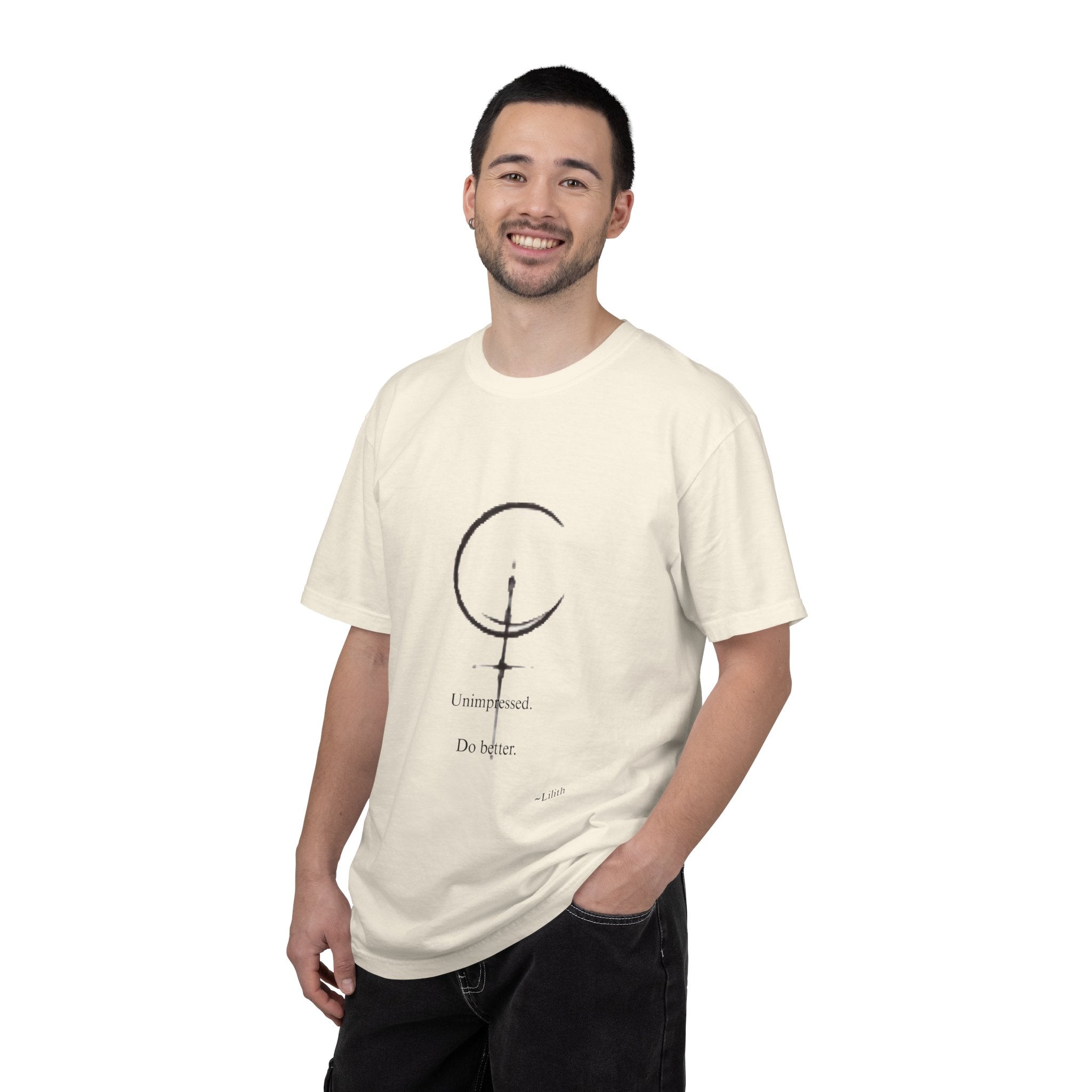 Unimpressed. Do Better. Minimalist Crescent Graphic T-Shirt