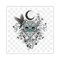 Plague Doctor Moon Sticker - Gothic Botanical Illustration