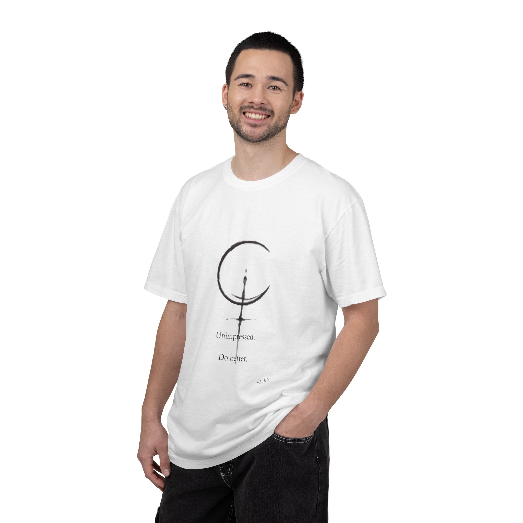 Unimpressed. Do Better. Minimalist Crescent Graphic T-Shirt